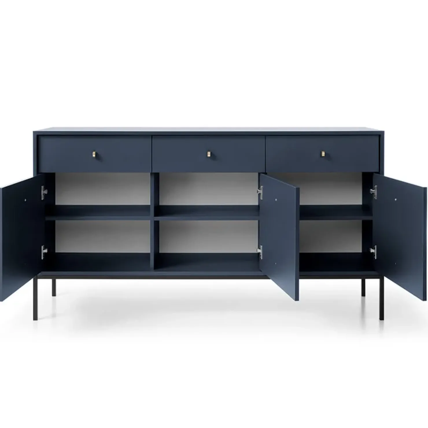 Garnero Arredamenti Madia 154x83h cm 3 ante con cassetti moderna notte Glory Blu Online