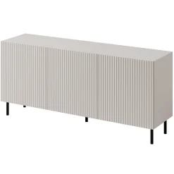 Garnero Arredamenti Madia 156x76h cm 3 ante con frontali cannettati beige Ziggy New