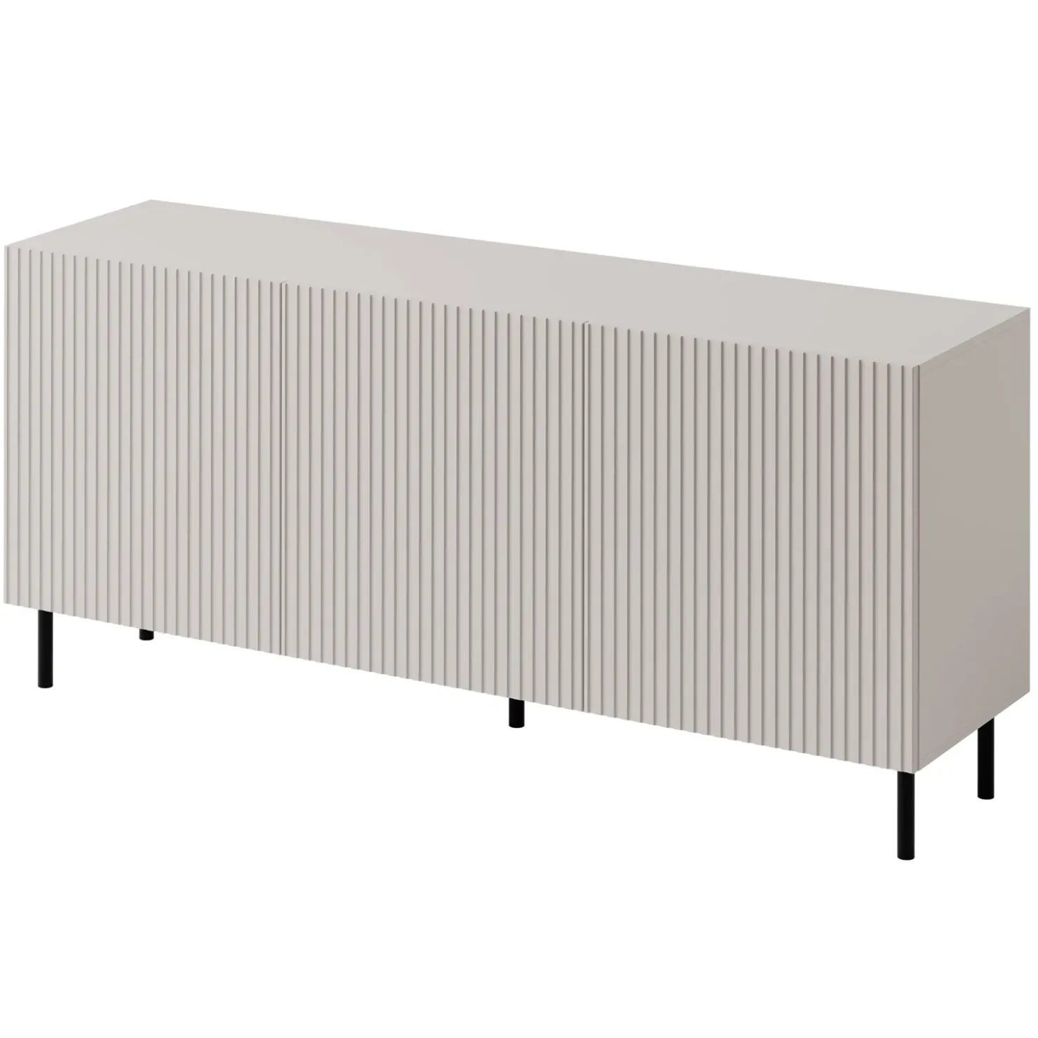 Garnero Arredamenti Madia 156x76h cm 3 ante con frontali cannettati beige Ziggy New