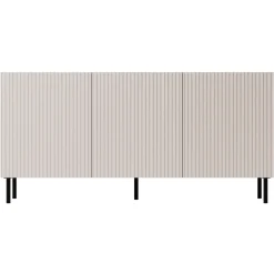 Garnero Arredamenti Madia 156x76h cm 3 ante con frontali cannettati beige Ziggy New