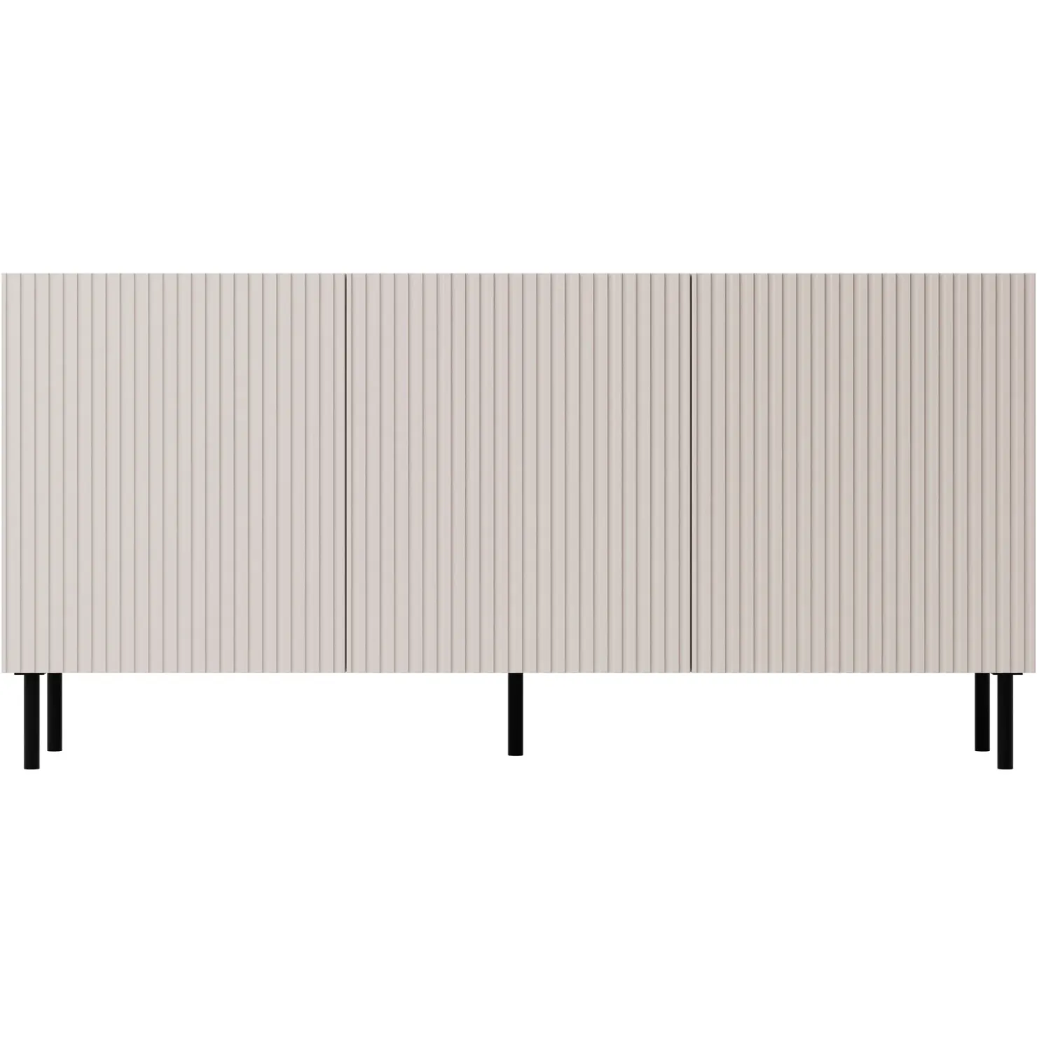 Garnero Arredamenti Madia 156x76h cm 3 ante con frontali cannettati beige Ziggy New