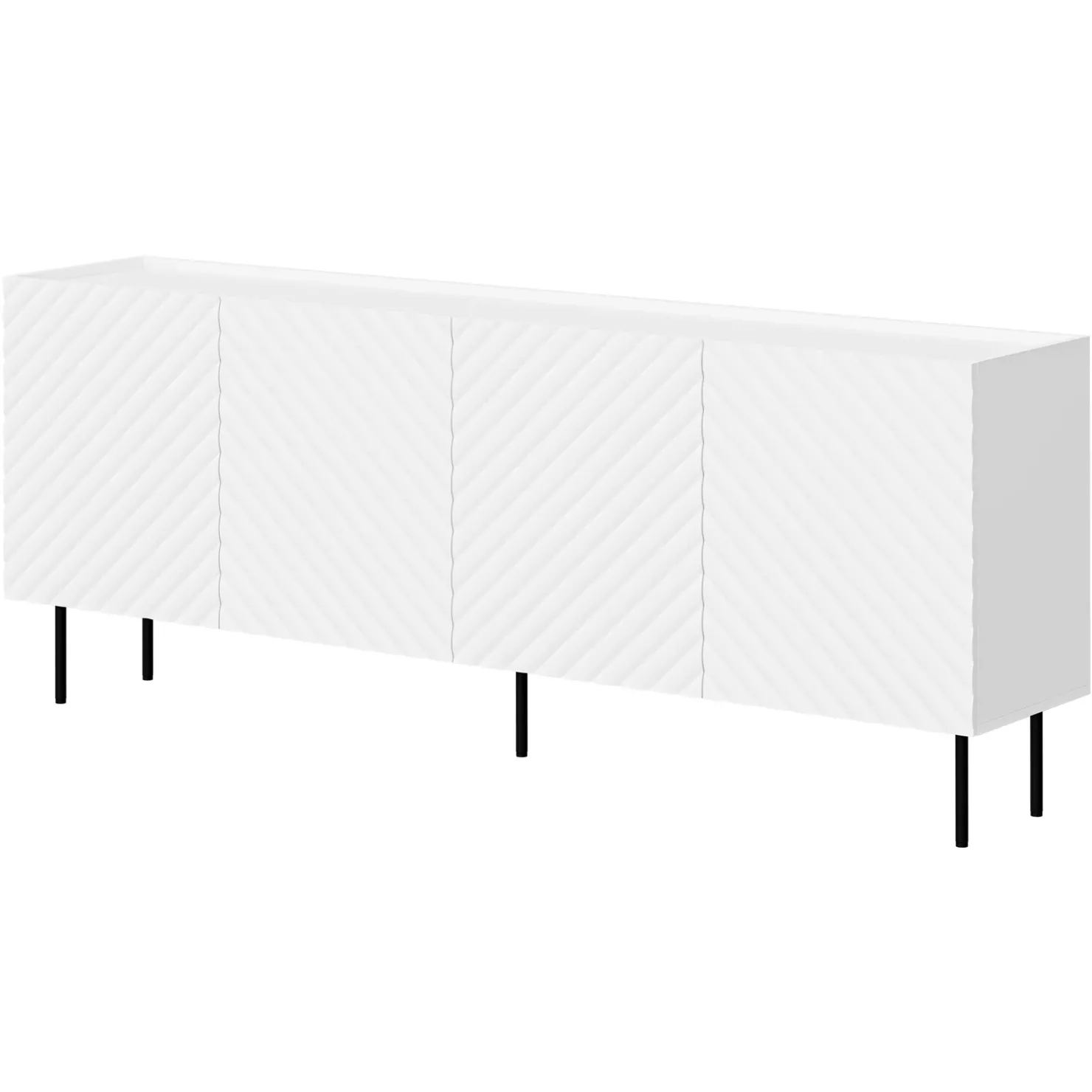 Garnero Arredamenti Madia 200x80h cm 4 ante con frontali decorati bianco Daniele Bianco Opaco Clearance