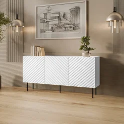 Garnero Arredamenti Madia 166x80h cm 3 ante con frontali decorati bianco Daniele Bianco Opaco Outlet