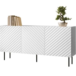 Garnero Arredamenti Madia 166x80h cm 3 ante con frontali decorati bianco Daniele Bianco Opaco Outlet