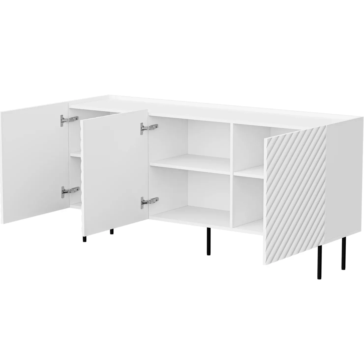 Garnero Arredamenti Madia 166x80h cm 3 ante con frontali decorati bianco Daniele Bianco Opaco Outlet