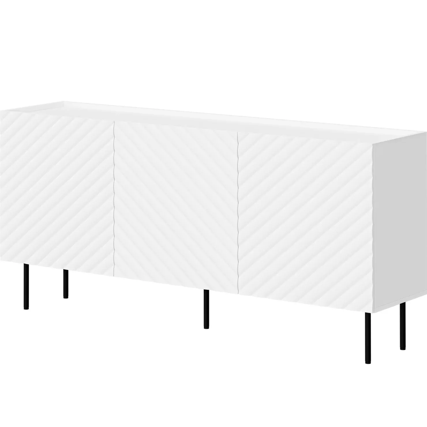 Garnero Arredamenti Madia 166x80h cm 3 ante con frontali decorati bianco Daniele Bianco Opaco Outlet