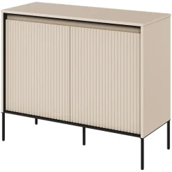 Garnero Arredamenti Madia 98x83h cm 2 ante con led cannettato nero Camelia Beige Discount