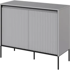 Garnero Arredamenti Madia 98x83h cm 2 ante con led cannettato nero Camelia Grigio Discount