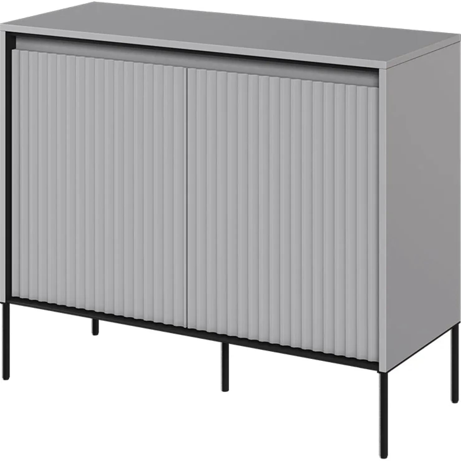 Garnero Arredamenti Madia 98x83h cm 2 ante con led cannettato nero Camelia Grigio Discount