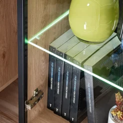 Garnero Arredamenti Madia 160x82h cm 4 ante con stampa nera soggiorno noce Mendes Best