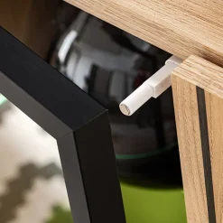 Garnero Arredamenti Madia 160x82h cm 4 ante con stampa nera soggiorno noce Mendes Best