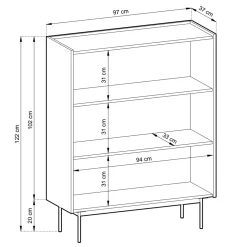 Garnero Arredamenti Madia 97x122h cm 2 ante design moderno rosso Passion New
