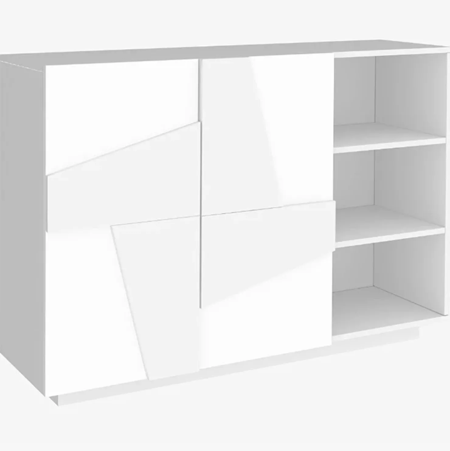 Garnero Arredamenti Madia 120x86h cm 2 ante e vani a giorno moderna Zenzero Bianco Lucido Sale