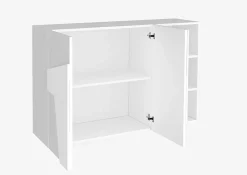 Garnero Arredamenti Madia 120x86h cm 2 ante e vani a giorno moderna Zenzero Bianco Lucido Sale