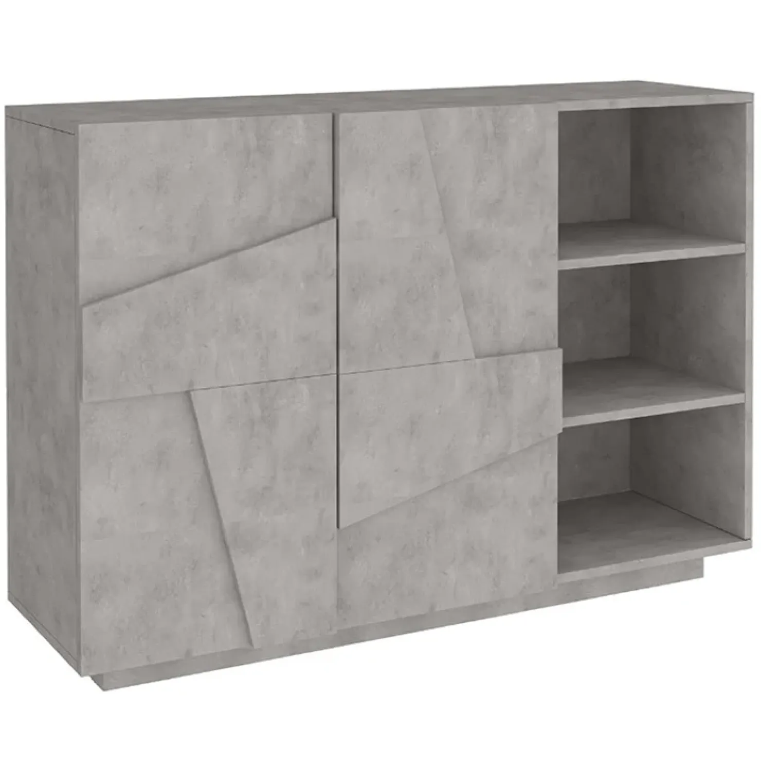 Garnero Arredamenti Madia 120x86h cm 2 ante e vani a giorno moderna grigio Zenzero Cemento Hot