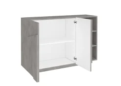 Garnero Arredamenti Madia 120x86h cm 2 ante e vani a giorno moderna grigio Zenzero Cemento Hot