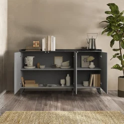 Garnero Arredamenti Madia 181x99h cm 3 ante grigio scuro antracite Jonson Ossido - Grigio Clearance
