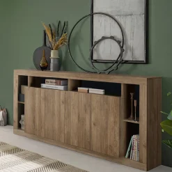 Garnero Arredamenti Madia 210x102h cm 4 ante moderna rovere scuro Trilogy Noce