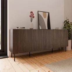 Garnero Arredamenti Madia 201x81h cm 4 ante moderna noce cannettato Gabiot Online