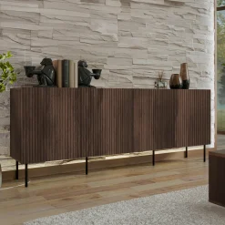 Garnero Arredamenti Madia 201x81h cm 4 ante moderna noce cannettato Gabiot Online