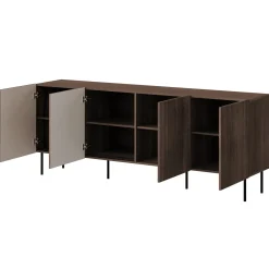 Garnero Arredamenti Madia 201x81h cm 4 ante moderna noce cannettato Gabiot Online