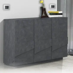 Garnero Arredamenti Madia 120x86h cm 3 ante moderna decorate Zenzero Ossido Outlet