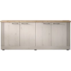 Garnero Arredamenti Madia 211x88h cm 4 ante moderna soggiorno rovere bianco frassinato Doria Sale