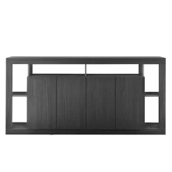 Garnero Arredamenti Madia 210x102h cm 4 ante moderna soggiorno Trilogy Nero Frassinato Best