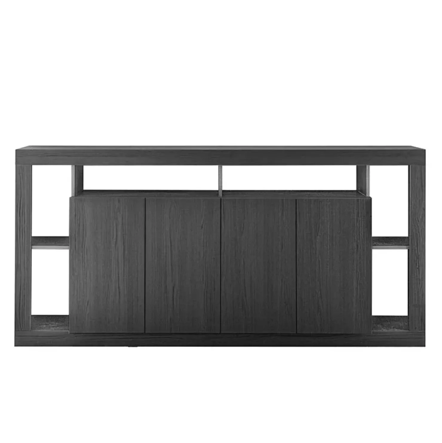 Garnero Arredamenti Madia 210x102h cm 4 ante moderna soggiorno Trilogy Nero Frassinato Best