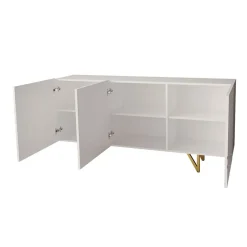 Garnero Arredamenti Madia 160x76h cm 3 ante moderna bianco lucido Kalmar Outlet