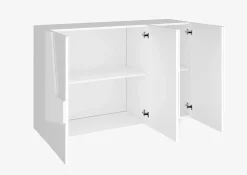 Garnero Arredamenti Madia 120x86h cm 3 ante moderna decorate Zenzero Bianco Lucido Clearance