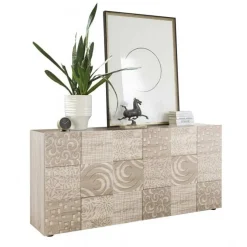 Garnero Arredamenti Madia 181x84h cm 3 ante moderna samoa con serigrafia Paradise Rovere Best