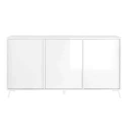 Garnero Arredamenti Madia 156x84h cm 3 ante moderna soggiorno Tosca Bianco Lucido Outlet
