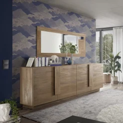 Garnero Arredamenti Madia 241x90h cm 4 ante moderna Alvarez Rovere Hot