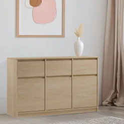 Garnero Arredamenti Madia 138x87h cm 3 ante moderna rovere Funny Clearance