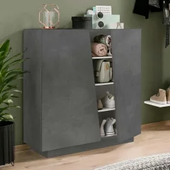 Garnero Arredamenti Madia 80x86h cm 2 ante moderna Candia Gihome® Ossido Hot