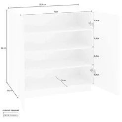 Garnero Arredamenti Madia 80x86h cm 2 ante moderna Candia Gihome® Ossido Hot