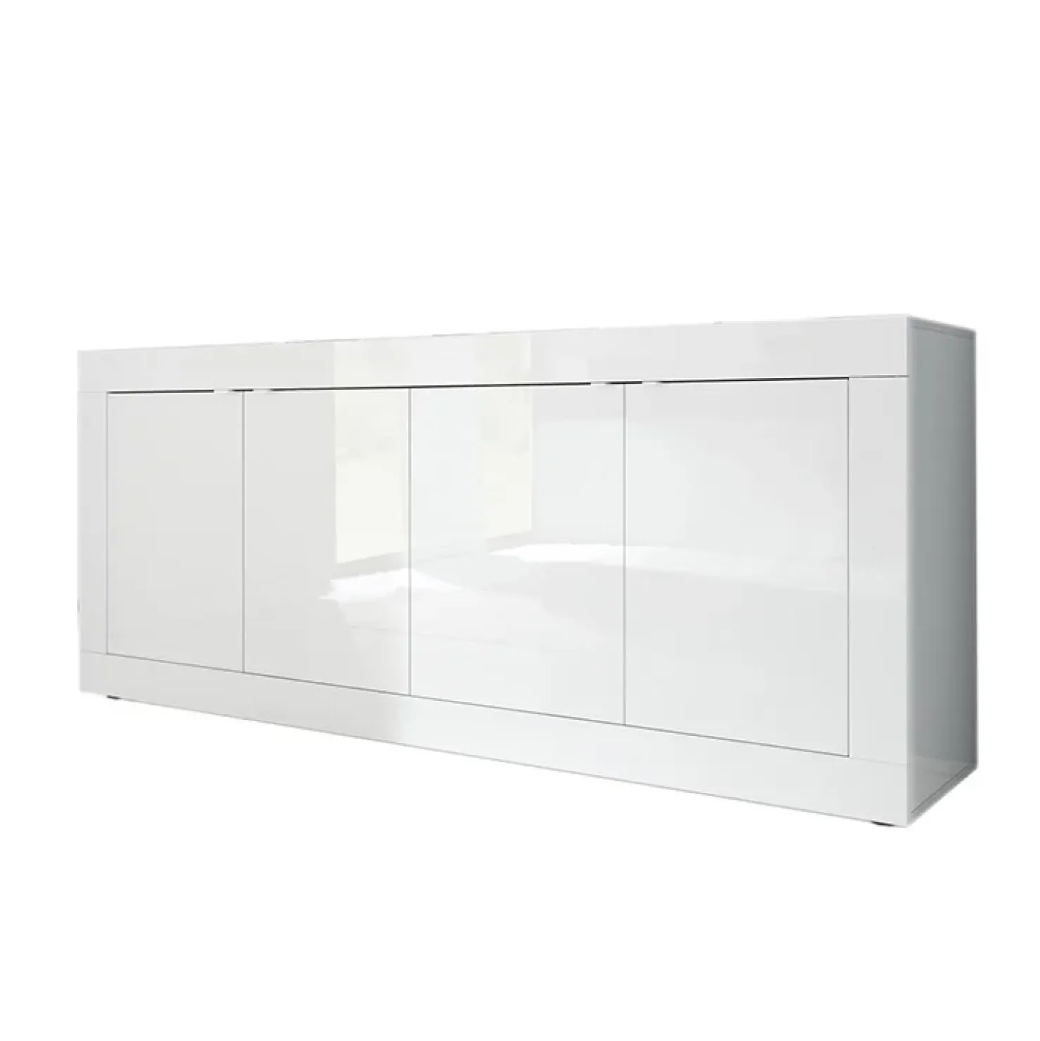 Garnero Arredamenti Madia 207x86h cm 4 ante moderna soggiorno Eternity Bianco Lucido Discount