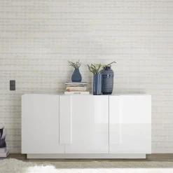 Garnero Arredamenti Madia 182x90h cm 3 ante moderna bianco laccato lucido Alvarez Bianco Lucido Online