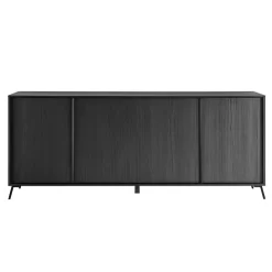 Garnero Arredamenti Madia 205x84h cm 4 ante moderna soggiorno Tosca Nero Frassinato