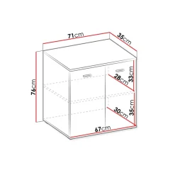 Garnero Arredamenti Madia 71x76h cm 2 ante moderna bianco Ely Hot