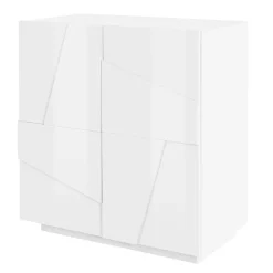 Garnero Arredamenti Madia 81x86h cm 2 ante moderna Zenzero Gihome® Bianco Lucido Sale
