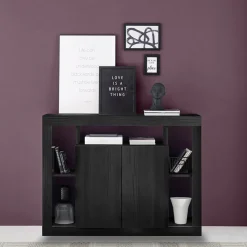 Garnero Arredamenti Madia 134x102h cm 2 ante moderna nero frassinato Trilogy Outlet