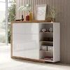 Garnero Arredamenti Madia 151x128h cm 4 ante moderna bianco lucido rovere Aria Hot