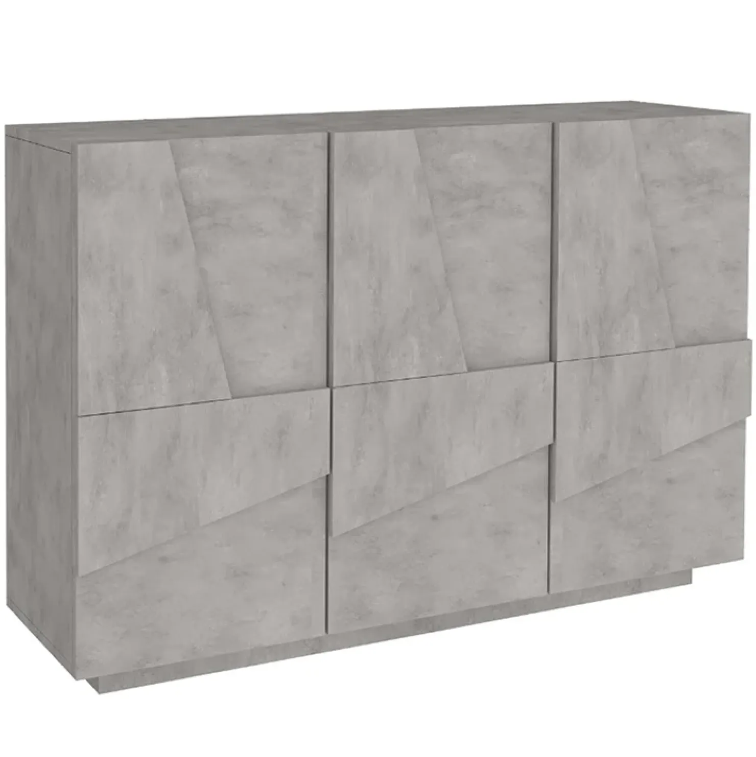 Garnero Arredamenti Madia 120x86h cm 3 ante moderna decorate grigio Zenzero Cemento Hot