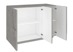 Garnero Arredamenti Madia 120x86h cm 3 ante moderna decorate grigio Zenzero Cemento Hot