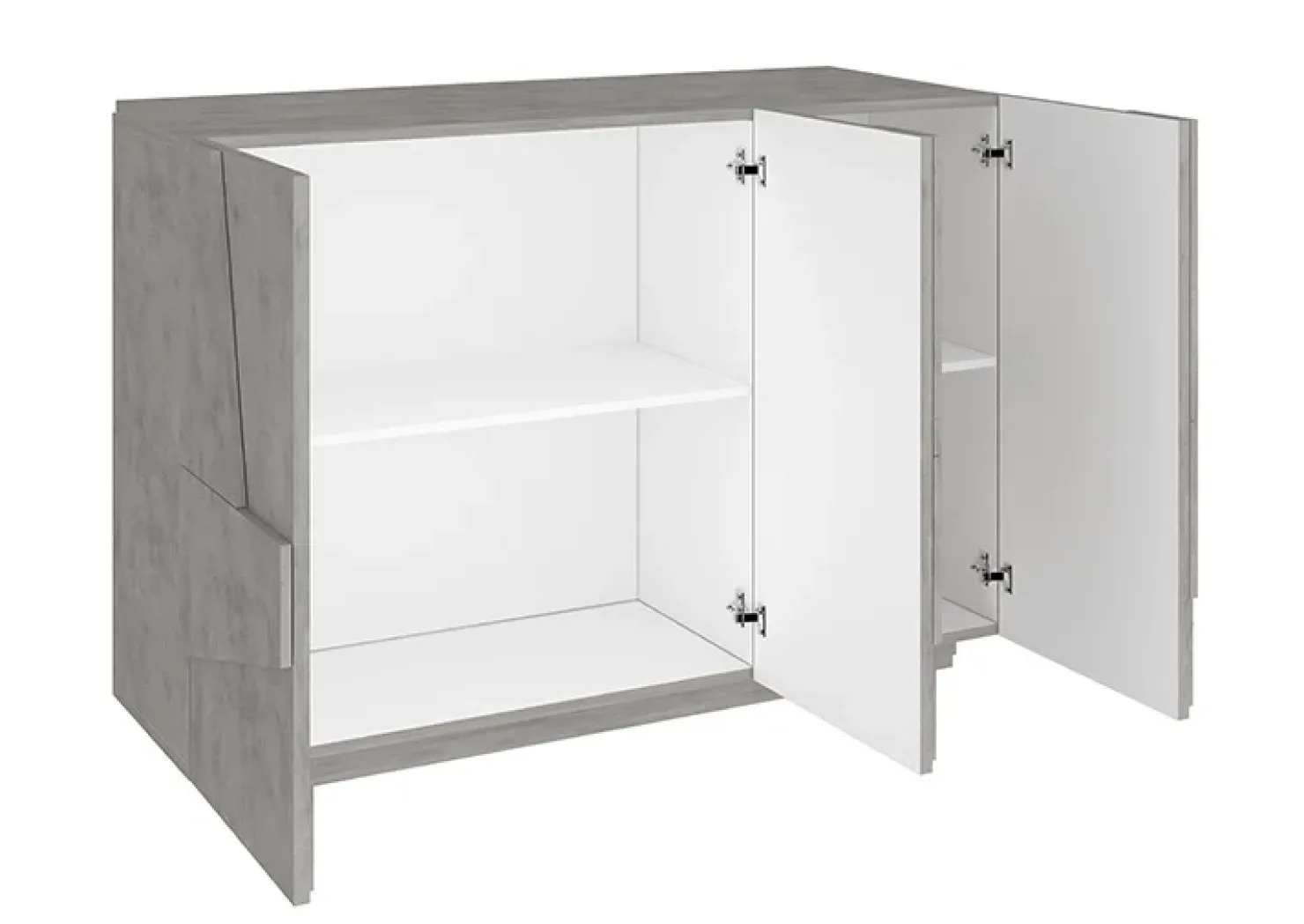 Garnero Arredamenti Madia 120x86h cm 3 ante moderna decorate grigio Zenzero Cemento Hot