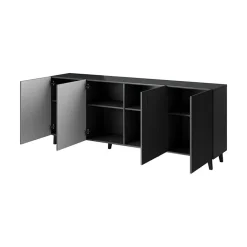 Garnero Arredamenti Madia 201x83h cm 4 ante moderna cannettato Essence Antracite Clearance