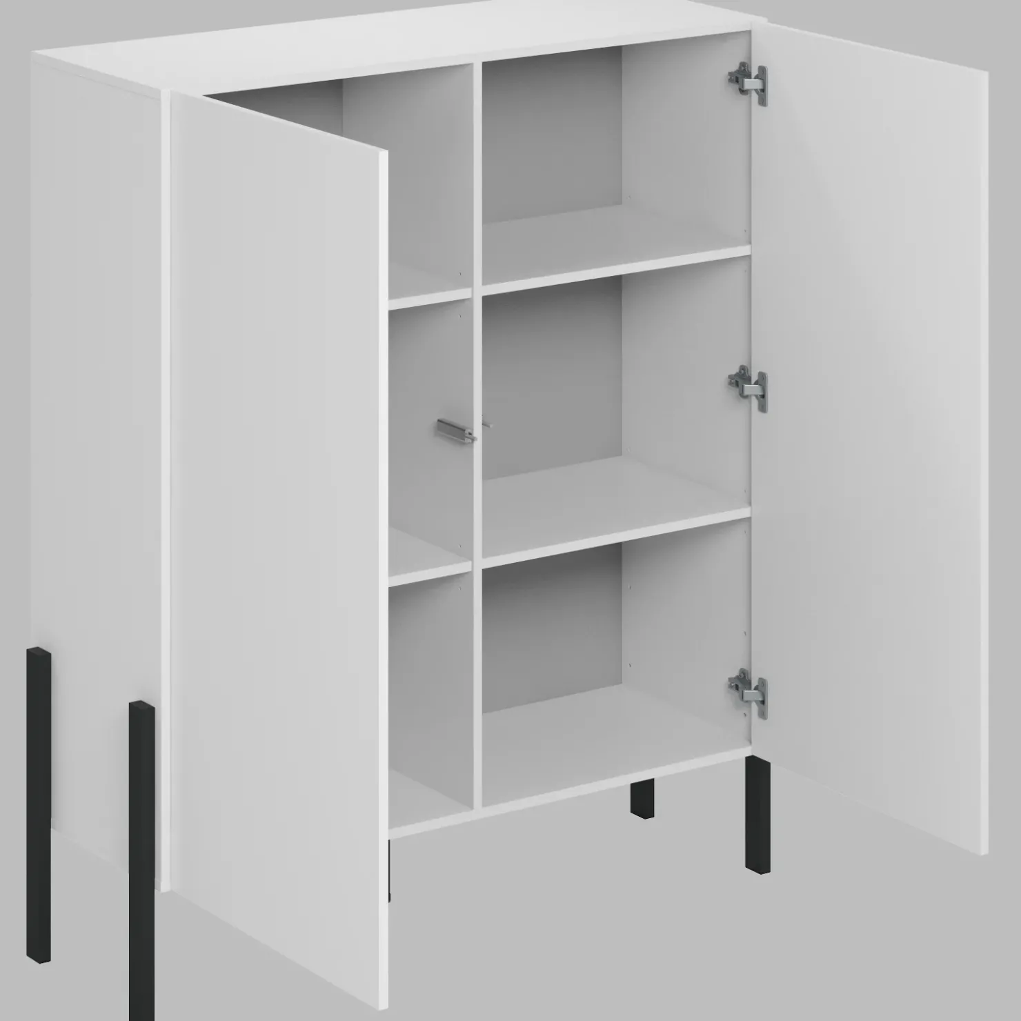 Garnero Arredamenti Madia 110x135h cm 2 ante moderna bianco Simple Bianco Opaco - Bianco opaco Outlet