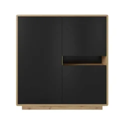 Garnero Arredamenti Madia 121x126h cm 3 ante moderna nero opaco rovere Esmond Best